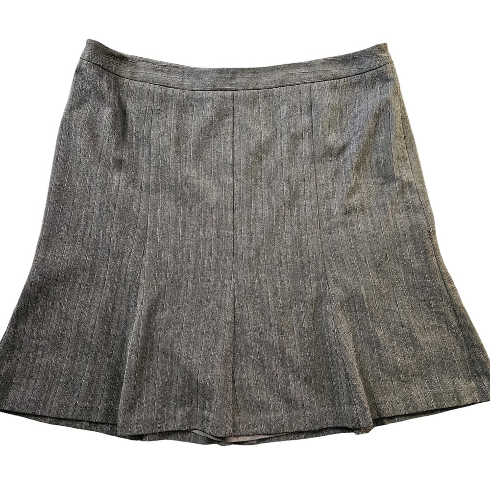Loft Gray Pink Stripe Skirt‎ Women's Size 14 #70092